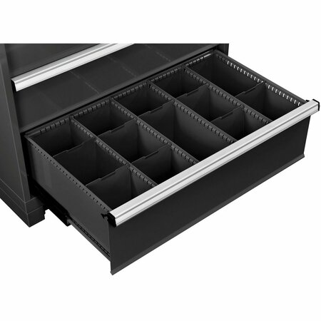 GLOBAL INDUSTRIAL Dividers for 10inH Drawer of Modular Drawer Cabinet 36inWx24inD, Black 316075